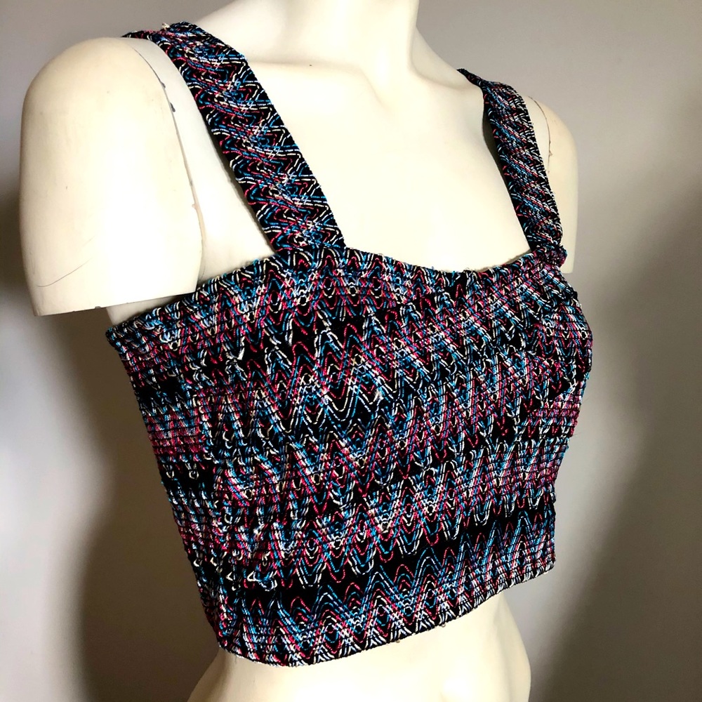 Zara Stretchy Embroidered Crop Top Tank